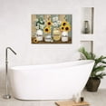 thumbnail image 3 of Farmhouse Sunflower Daisy Bathroom Decor Wall Art Rustic Hummingbird Yellow Floral Pictures Wall Decor Relax Soak Unwind Bathroom Sign Canvas Painting Prints Artwork Framed for Bedroom 16"x12", 3 of 6