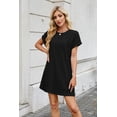 thumbnail image 5 of Summer Dresses for Women 2025 Eyelet Casual Loose Short Sleeve Sundresses with Pockets, 5 of 8