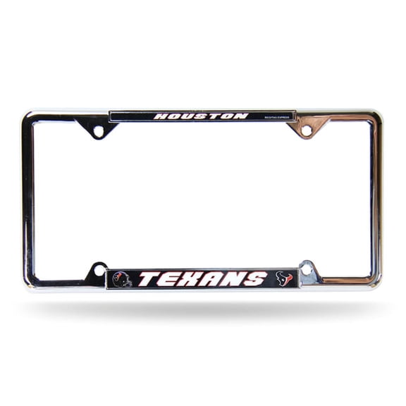 Houston Football Texans - 4 Corner Chrome Metal License Plate Frame