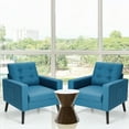 thumbnail image 4 of Gymax Set of 2 Upholstered Accent Chair Single Sofa Armchair w/ Wooden Legs Navy, 4 of 10
