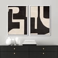 thumbnail image 3 of IDEA4WALL Framed Canvas Print Wall Art Set Black & Beige Geometric Paint Stroke Modern Art Abstract Wall Decoration Bohemian Minimal Artwork for Living Room, Bedroom, Office - 16"x24"x2 White, 3 of 5