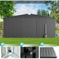 thumbnail image 2 of AECOJOY 14' x 12' Outdoor Storage Shed with Lockable Door Patio Metal Garden Storage Building in Dark Gray for Outside, 2 of 7