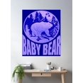 thumbnail image 2 of Blue Woodland Baby Bear Camping Cub Poster Wall Art, Modern Wall Decor For Living Room Bedroom, 8x12 UNFRAMED, 2 of 3