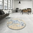 thumbnail image 3 of Ahgly Company Indoor Round Contemporary Sage Green Abstract Area Rugs, 8' Round, 3 of 6