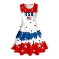 thumbnail image 4 of Bainana Girls Patriotic Dress Kids July 4Th Celebration Sleeveless Dress Toddler And Teens Red White And Blue Anniversary Party Sundress Red Size 15-16 Years, 4 of 4