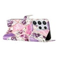thumbnail image 5 of Nalacover Wallet Case for Samsung Galaxy S22 Ultra with Painting Pattern PU Leather Magnetic Kickstand Flip Folio Cover, Card Slots Holder Soft Silicone Shockproof Protective Case,Purple Flower, 5 of 8
