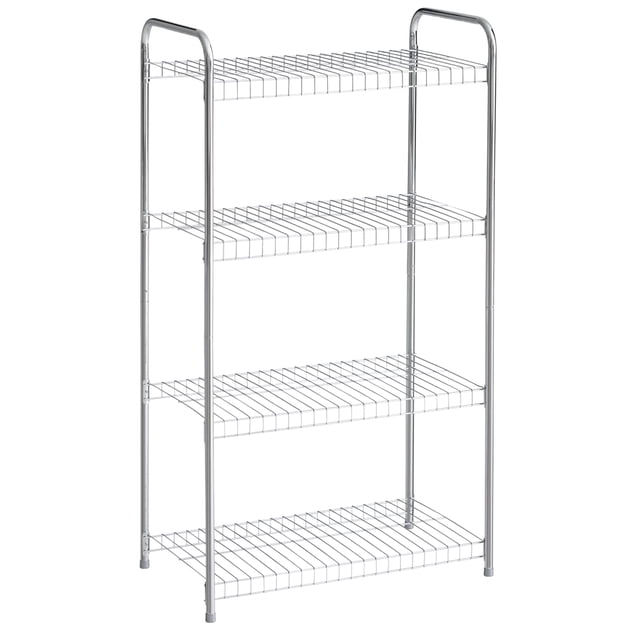 Wire Shelf Rubbermaid de 4 niveles, níquel satinado de alta resistencia