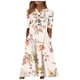 thumbnail image 1 of ICHUANYI Clearance Women's V-Neck Short Sleeve Dress Print Casual Dress With Pockets(Yellow, XXL) ICHUANYI WER2023081113566, 1 of 6