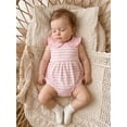 thumbnail image 6 of BemeyourBBs Newborn Baby Girls Summer Clothes Striped Bubble Romper Outfit Puff Sleeveless Peter Pan Doll Collar Bodysuit Jumpsuit Playsuit, 6 of 9