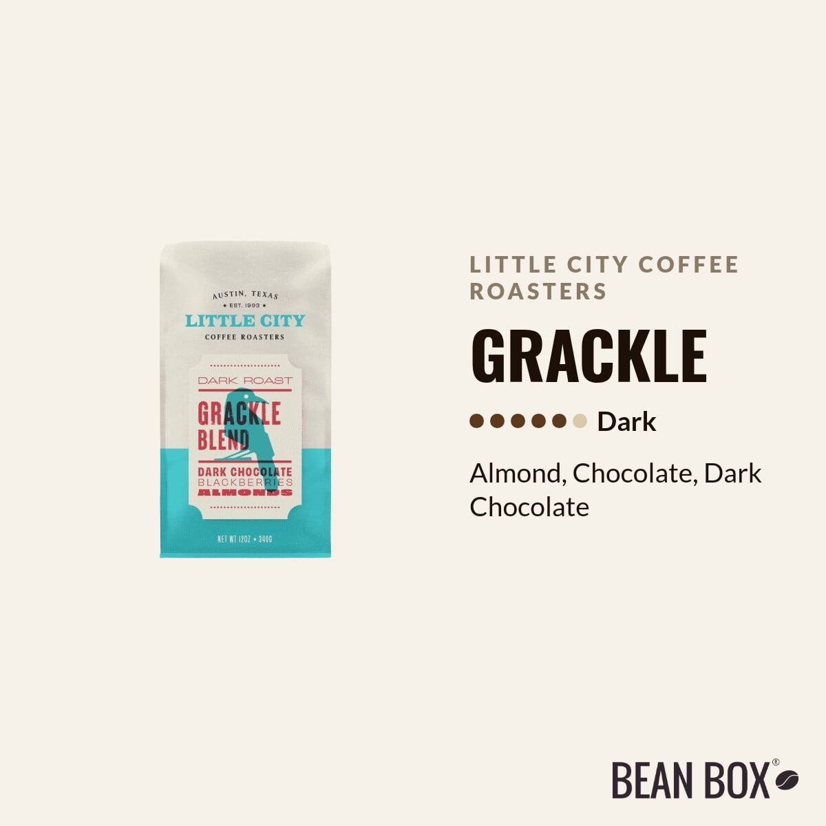 Grackle - Roasted by Little City Coffee Roasters - Whole Bean Coffee - 5lb Bag