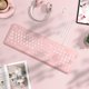 thumbnail image 5 of Teclado SABLUTE con letra grande, retroiluminado, cable, USB, ordenador portátil, rosa, 5 of 8