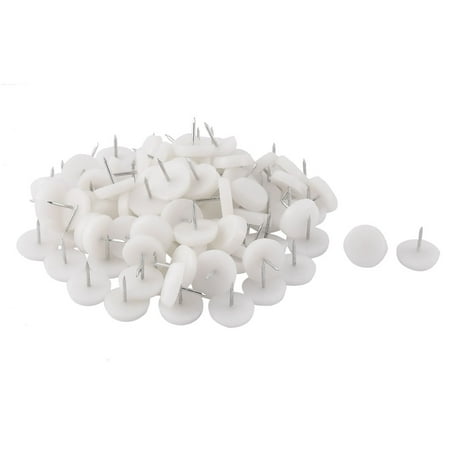 Wrought Iron Patio Furniture Chair Glides Unique Bargains 22mm Dia Nylon Head Furniture Chair Table Feet Protector Glide Nail White 100pcs ()