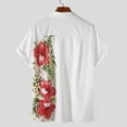 thumbnail image 4 of Njoeus Gym Tops Short Sleeve Tops Men's Hawaiian Shirt Short Sleeve Floral Printed Button Up T-Shirt Summer Beach Dress Shirts Summer Tops for Teens, 4 of 9
