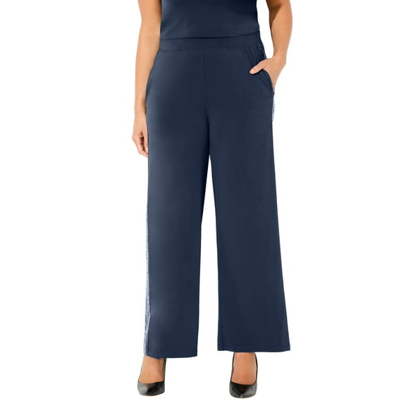 Catherines Women's Plus Size Sequin Stripe Pant