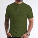 thumbnail image 2 of Camiseta de Manga Corta de los Hombres con Cuello Redondo, Mosca de 3 Botones Y Bloque de Color para Negocios, Diario Y Casual, 2 of 9