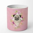 thumbnail image 1 of 10 oz Fawn Pug Pink Flowers Decorative Soy Candle, 1 of 1