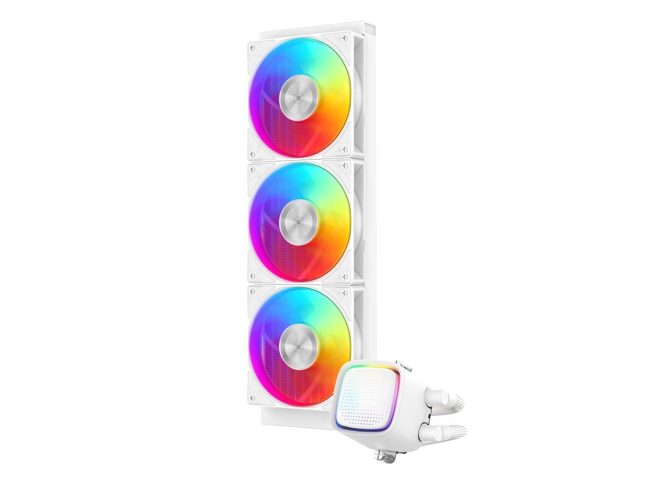 SAMA L50 360mm Liquid CPU Cooler AIO Cooler with ARGB Infinity Mirror Effect 3x120mm ARGB Light Sync with Motherboard PWM 28mm Fans Low-Noise for AMD:AM4 AM5/Intel LGA 1700/1150/1151/1200/1851