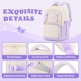 thumbnail image 4 of QWKLEAJ School Backpack for Teen Girls, Large Capacity Laptop Bag for High School Middle School Elementary, Aesthetic Bookbag College Women Purple, 4 of 7