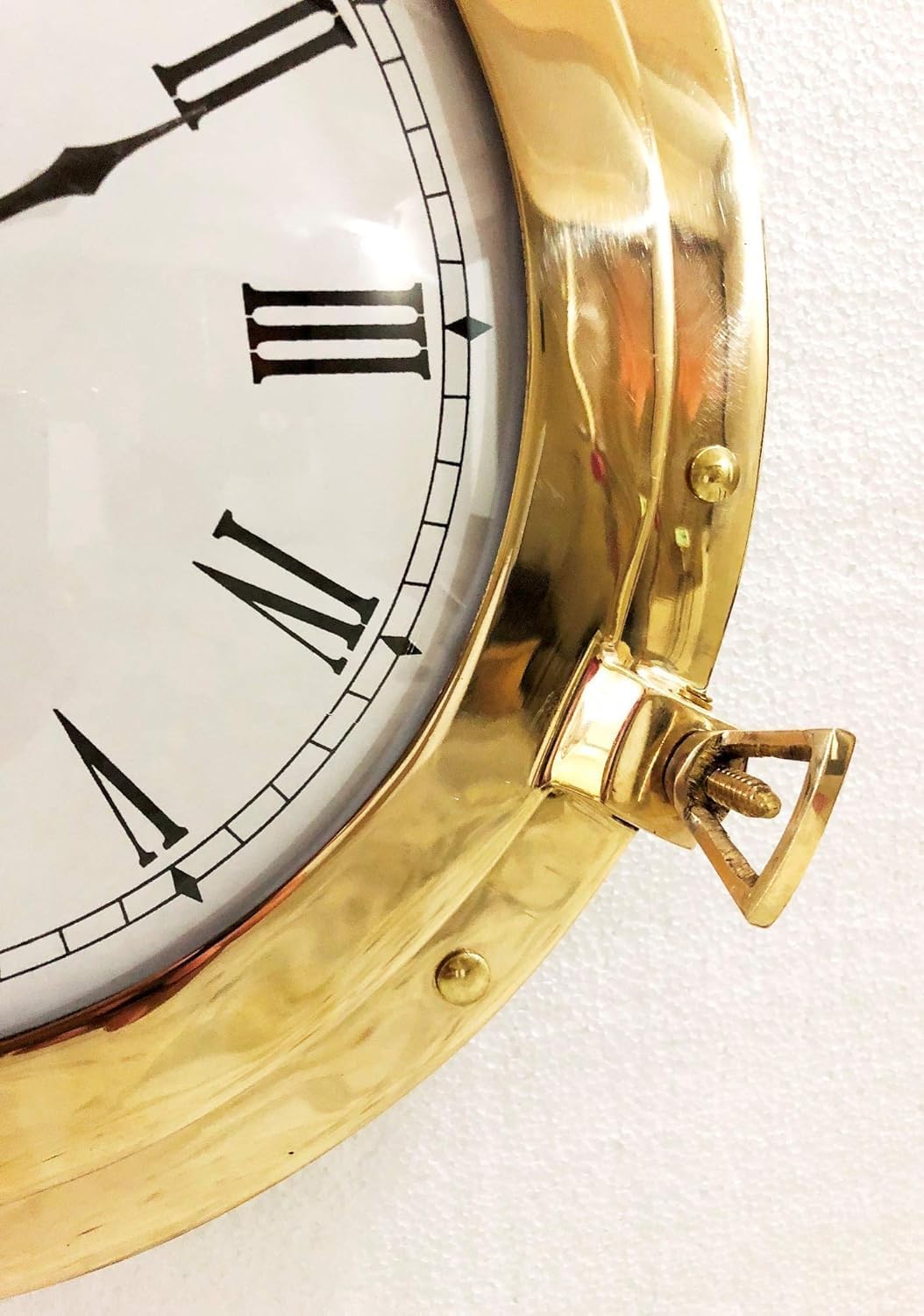 17" Antique Marine Solid Brass Ship Porthole Analog Clock Nautical Wall Clock Home Decor