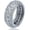 Silver-10mm, variant on 10mm Iced Out Gold Plated 5 Row Cubic Zirconia Hip Hop Eternity Band Engagement Ring for Men Women