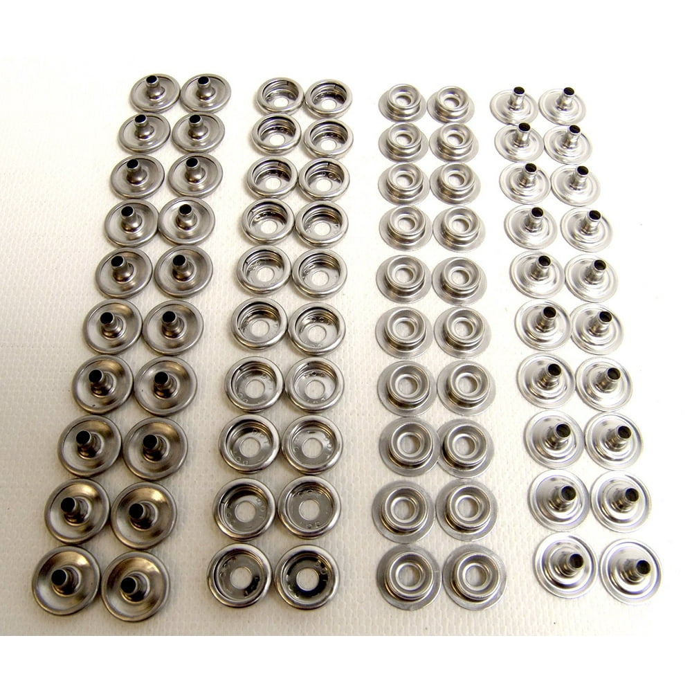 Stainless Steel Snaps, Genuine Dot Brand Snaps, 20 of Each Piece