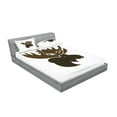 thumbnail image 2 of Ambesonne Animal Fitted Sheet & Pillow Sham Set, Canadian Deer Head, Full, Green Brown Army Green, 2 of 2