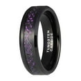 thumbnail image 5 of Wedding Ring Women or Unisex 6mm Black Celtic Tungsten Band w/ Purple Inlay, 5 of 6