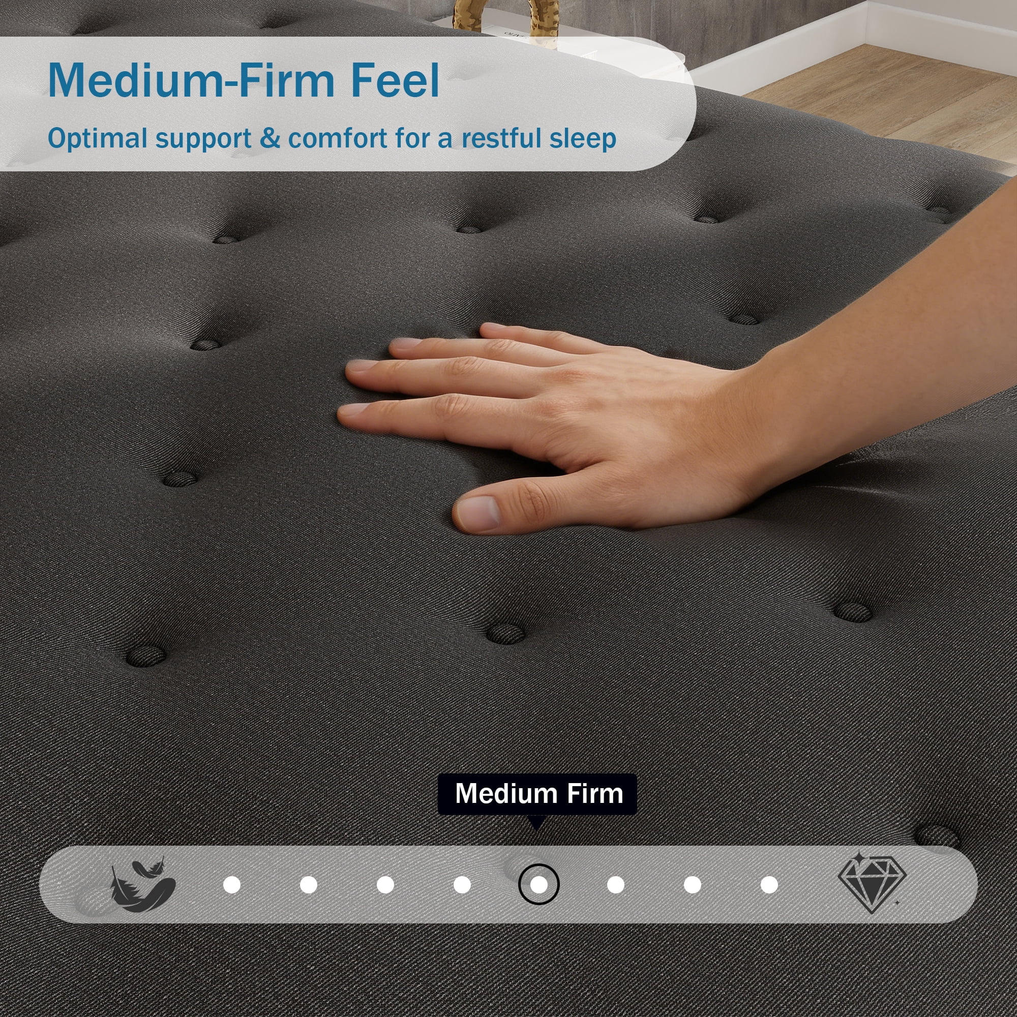 Mulinature 12 inch Full Mattress,Hybrid Mattresses Medium Firm in a Box