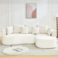 thumbnail image 4 of OUTGOODS 106" Modular Cloud Sofa, Plush Chenille, Beige/Gray/Orange, No Assembly, 4 of 7
