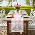 thumbnail image 4 of Table Runners 72 Inches Long Dress Scarves, Easter Farmhouse Kitchen Table Runner, Coffee Tablerunners, Spring Watercolor Bunny Eggs Butterflies Pink Plaid 14x72 Inch, 4 of 9