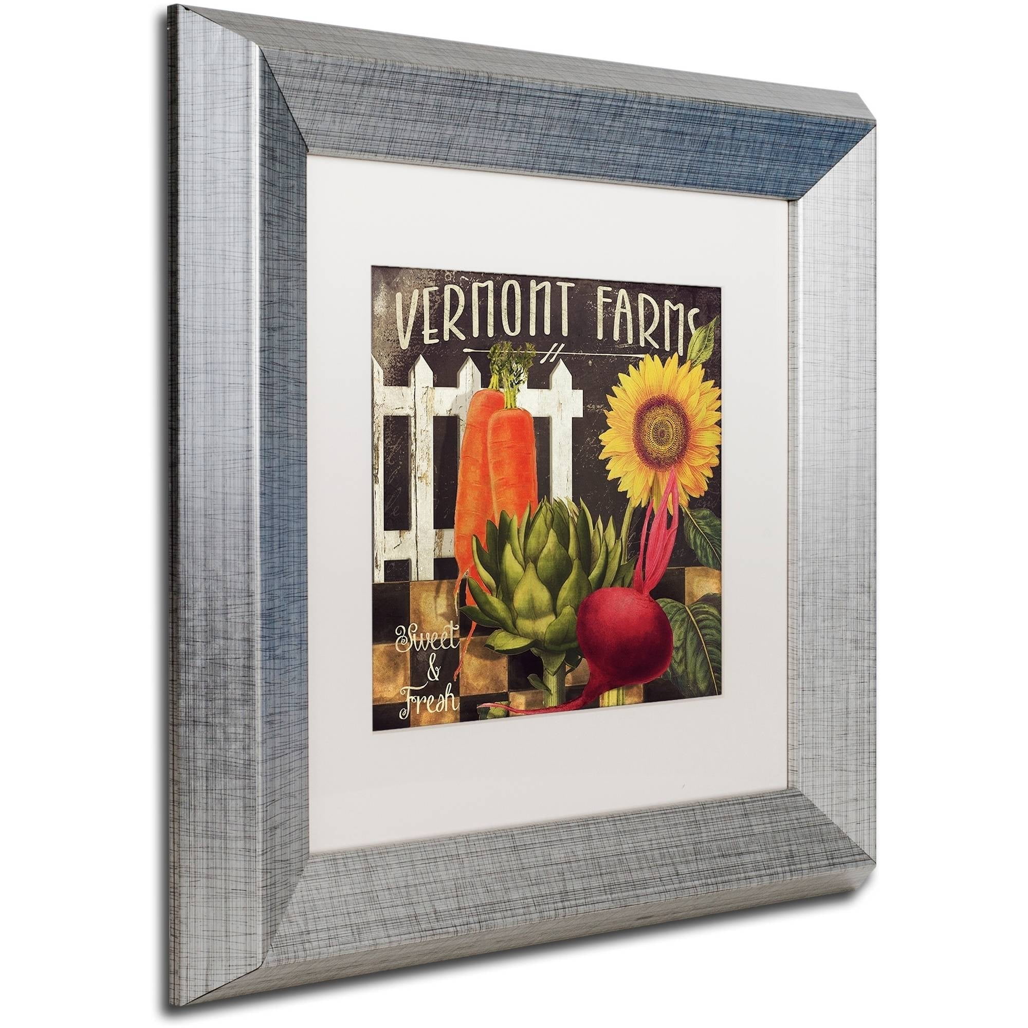 Trademark Fine Art "Vermont Farms VIII" Canvas Art by Color Bakery White Matte, Silver Frame
