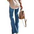 thumbnail image 4 of Luvamia Womens Mid Rise Flare Bell Bottom Jeans Retro Wide Leg Denim Pants, Size S-2XL, 4 of 8