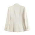 thumbnail image 4 of Dazajoo Womens Tweed Blazers Casual Long Sleeve Double Breasted Open Front Blazer Jackets Suits Jackets for Women 2024 White S, 4 of 8