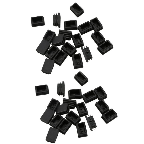 40 Pcs Plastic Rectangular End Cap 30mm X 20mm Threaded Pipe Tube