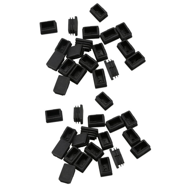 40 Pcs Embout Rectangulaire en Plastique 30mm X 20mm Insert de Tube Fileté Pieds en Caoutchouc