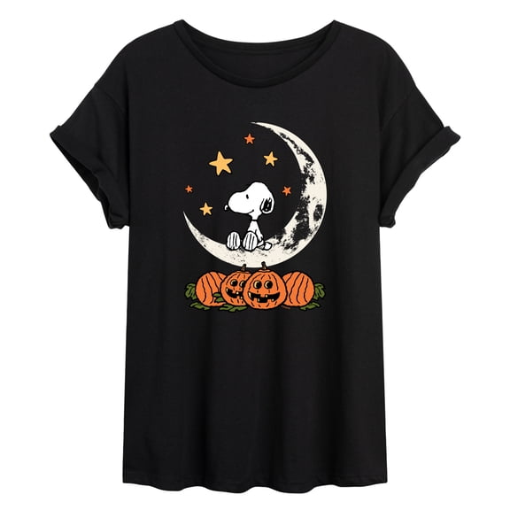 Peanuts - Snoopy Halloween Moon Relaxed Fit T-Shirt