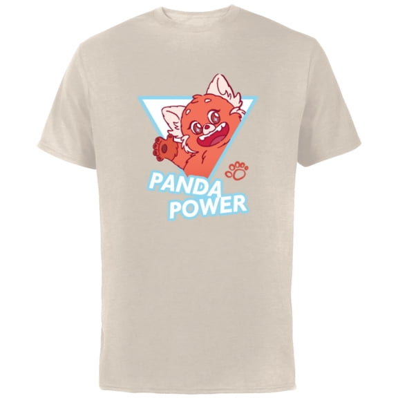 Disney and Pixar’s Turning Red Fluffy Cute Mei Panda Power - Short Sleeve Cotton T-Shirt for Adults - Customized-Natural