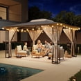 thumbnail image 3 of KAMEROUT 13'x11' Patio Gazebo, Double Tiered outdoor gazebo with Mosquito Nettings for Backyard, Garden, Lawn, Gray, 3 of 13