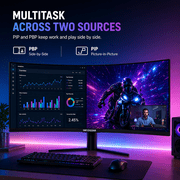 Deco Gear 49 Curved Ultrawide Gaming Monitor, 32:9 WDFHD 3840×1080, 144Hz, 3ms, VA Panel, HDR, Adaptive Sync, USB-C, HDMI, DisplayPort, PIP/PBP, 1800R Curve