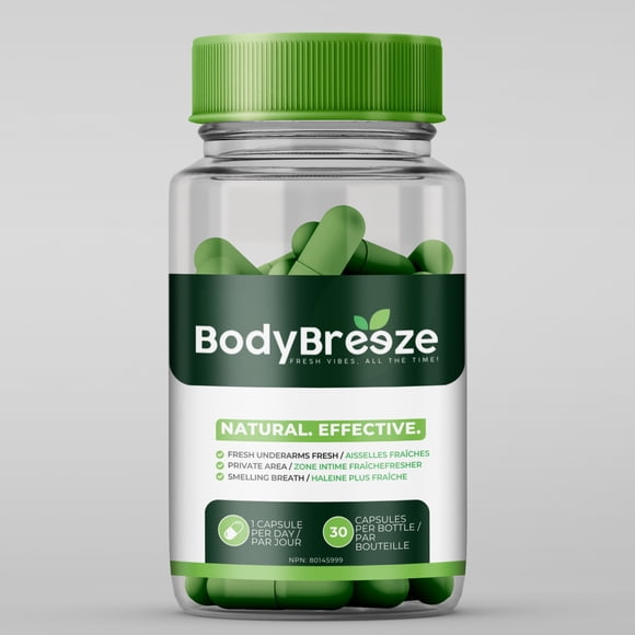 BodyBreeze Supplément de Déodorant Interne – Désodorisant Corporel Complet pour la Santé Intestinale, la Santé de la Peau, la Détox et le Soutien de la Digestion – Pilules Naturelles de Chlorophylle pour le Contrôle des Odeurs et la Fraîcheur de la Tête aux Orteils / 30 Capsules
