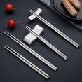 thumbnail image 2 of Wmool Chopstick Household Anti Slip Round Stainless Steel Chopsticks, 2 of 8