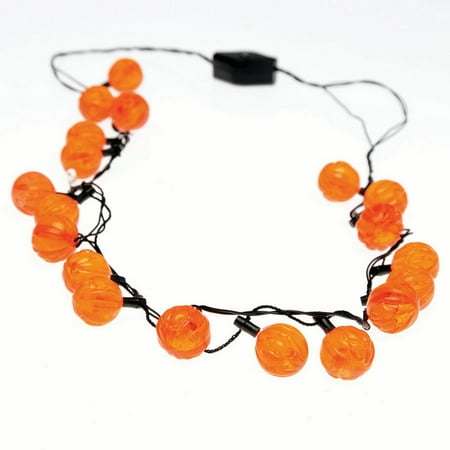 US Toy Flashing Pumpkin Halloween Party LED Necklace, Orange Black, 18