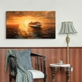 thumbnail image 2 of Cruise Sunset Wall Decor Sail Wall Art Ocean Wall Decor Cruise Canvas Wall Art Painting For Livingroom Decor Office Bedroom Decoration, 2 of 7