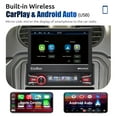 thumbnail image 3 of ESSGOO Auto Retractable Flip Out Single Din 7" Car Stereo Radio, 5.0 Bluetooth Touch Screen Apple Carplay & Android Auto with 12LED Rear View Camera Microphone, Support Mirror Link USB, 3 of 12