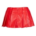 thumbnail image 4 of Lencería Steampunk de cuero para mujer, Top con tirantes en los hombros, disfraz de talla grande, Falda corta Sexy de cuero con cremallera, talla XXXL roja, 4 of 5