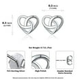 thumbnail image 4 of ChicSilver 925 Sterling Silver Celtic Knot Stud Earrings Set Celtic Heart Ear Studs Irish Jewelry Hypoallergenic, 4 of 8