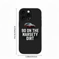 thumbnail image 3 of Stylish Lightweight iPhone 15 Pro Case - Yellowing Resistant with Sporty Red Car Design & " 90 ON THE MARSETY DIRT " Text, 3 of 6