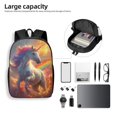 thumbnail image 4 of Xecao Rainbow Sunset Cloud White Horse print Travel Backpack, Large Computer Backpack for Men Women, College School Rucksack Book Bag, 4 of 5