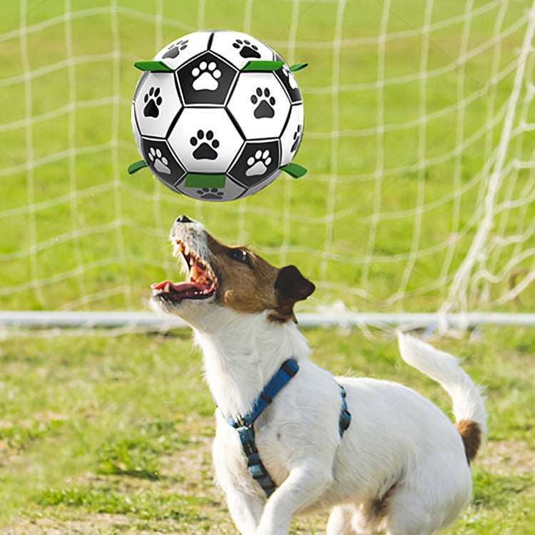 Interactive Squeaky Soccer Ball Dog Toy - Plush Football For Medium & Large Dogs, 7.1 Inch Diameter