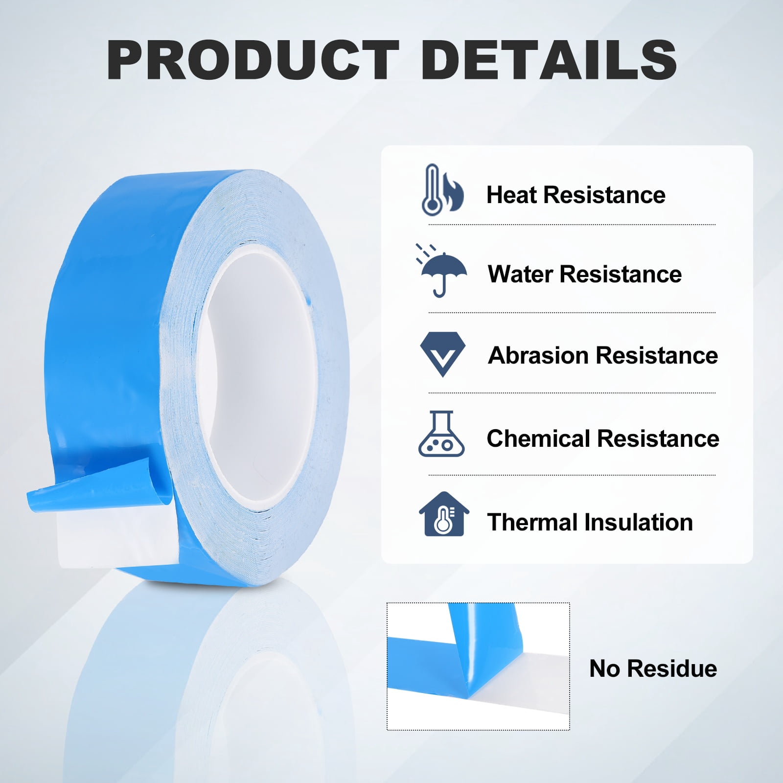 Thermal Adhesive Tape, 25m x 40mm x 0.25mm Double Sided Thermal Tapes Conductive Tape Electrically Insulated for Coolers LED Strips Heat Sink Computer CPU GPU, Blue